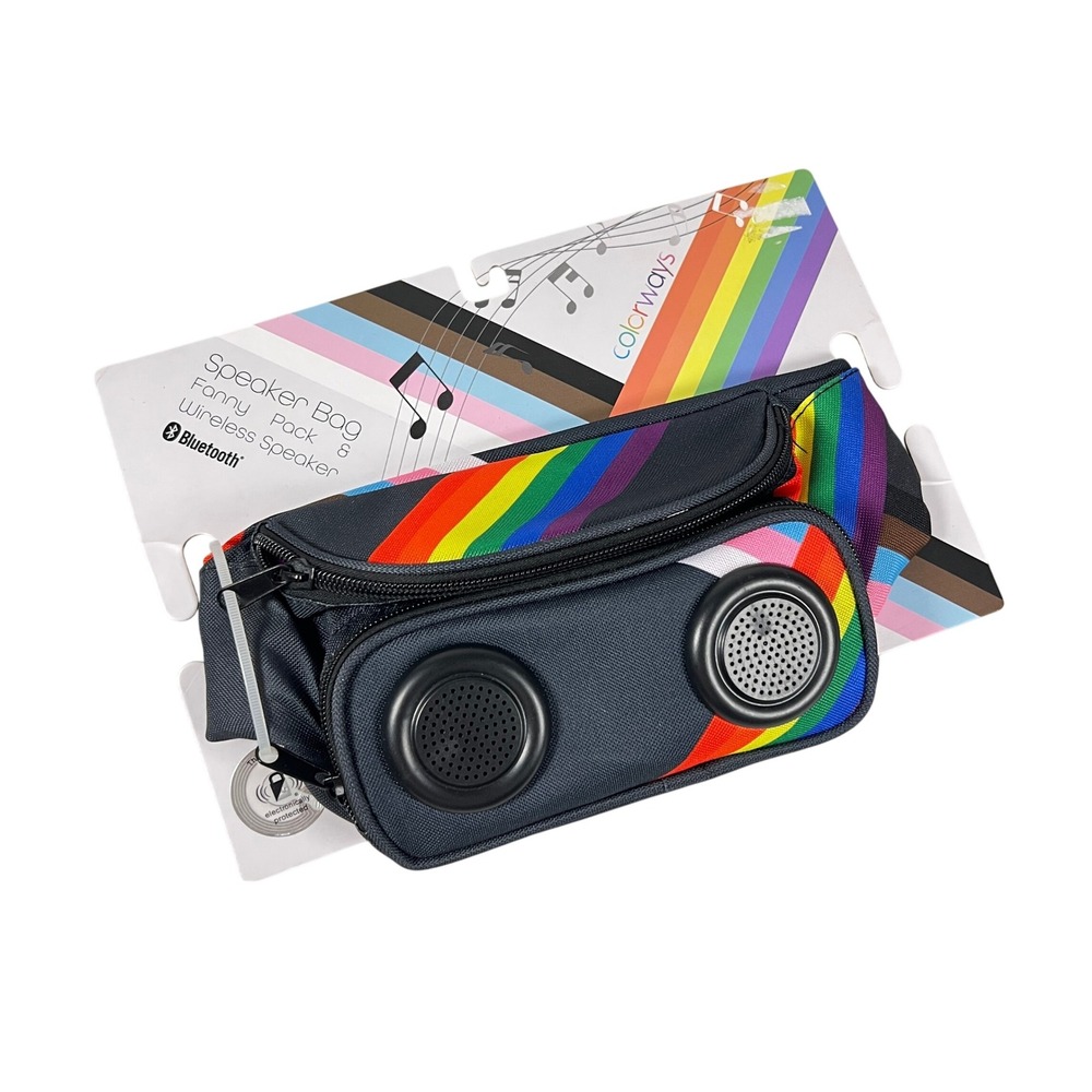 New NWT Colorways Speaker Bag Fanny Pack Wireless‎ Bluetooth Speaker Rainbow
